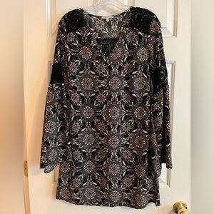 Pink and black pattern dress